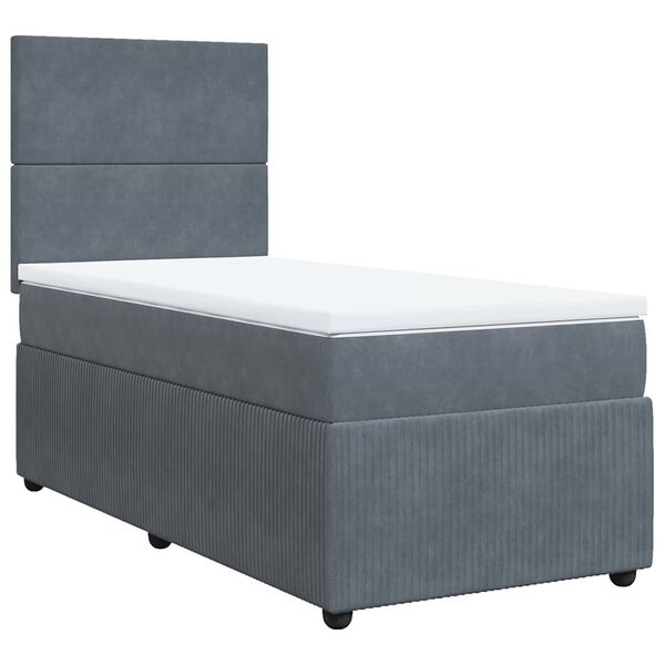 vidaXL Sommier à lattes de lit et matelas Gris foncé 80x200 cm Velours