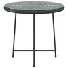 vidaXL Table de salle à manger Noir Ø80 cm Verre trempé et acier