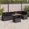 vidaXL Ensemble de canap&eacute; de jardin avec coussin 7 pcs Noir