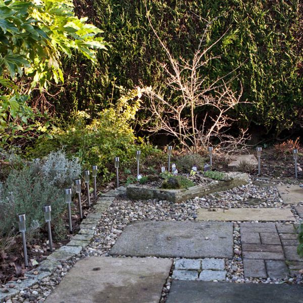 Luxform Poteau solaire d'&eacute;clairage Siena 8 pcs Argent&eacute;