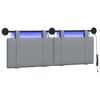 vidaXL T&ecirc;te de lit suspendue Avec lumi&egrave;re LED Gris clair Tissu