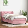 vidaXL Sommier &agrave; lattes de lit avec matelas rose 80x210 cm velours