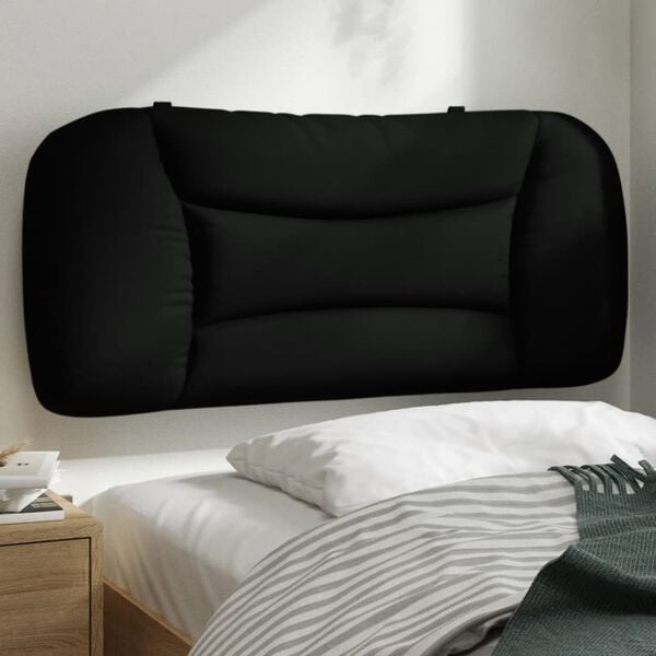 vidaXL Coussin de t&ecirc;te de lit Hvar noir 80 cm tissu