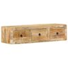 vidaXL Meuble TV mural 100x32x25 cm bois massif manguier brut
