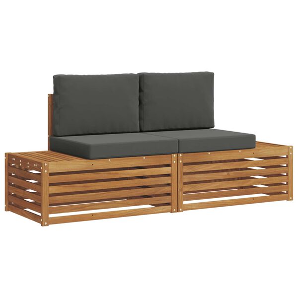 vidaXL Ensemble de canap&eacute;s d'ext&eacute;rieur 2 Pi&egrave;ce Naturel et Anthracite