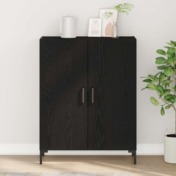 vidaXL Buffet Ch&ecirc;ne noir 69,5 x 34 x 90 cm Bois d'ing&eacute;nierie