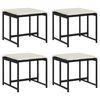 vidaXL Tabourets de jardin avec coussins lot de 4 noir r&eacute;sine tress&eacute;e