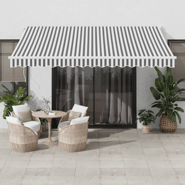 vidaXL Auvent r&eacute;tractable anthracite et blanc 4x3 m tissu et aluminium