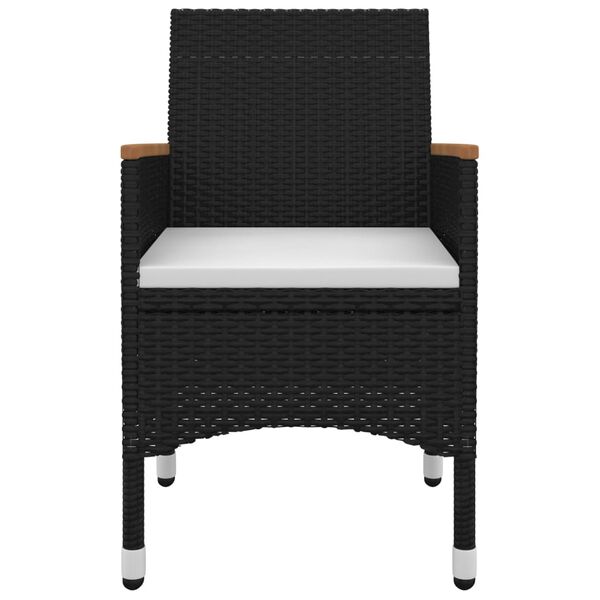 vidaXL Ensemble &agrave; manger de jardin coussins 5 pcs R&eacute;sine tress&eacute;e Verre