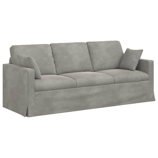 vidaXL Canap&eacute; Gris clair 198 x 78 x 80 cm Velours
