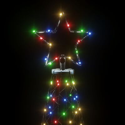 vidaXL Sapin de Noël avec piquet Coloré 200 LED 180 cm