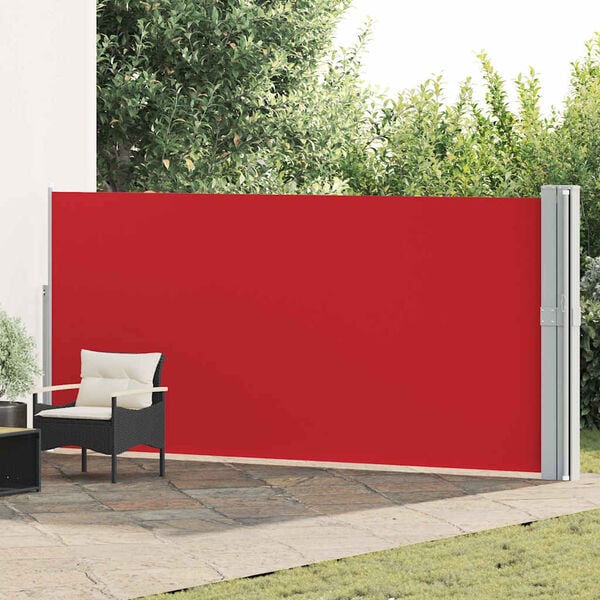 vidaXL Auvent lat&eacute;ral r&eacute;tractable de patio 170x1200 cm Rouge