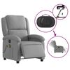 vidaXL Fauteuil de massage inclinable &eacute;lectrique gris clair tissu