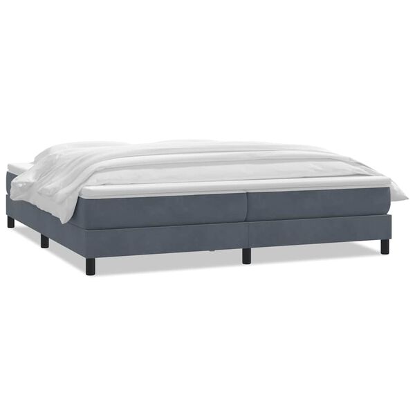 vidaXL Sommier &agrave; lattes de lit et matelas gris fonc&eacute; 180x210cm velours