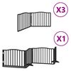 vidaXL Barri&egrave;re pour chien porte pliable 10panneaux noir bois peuplier