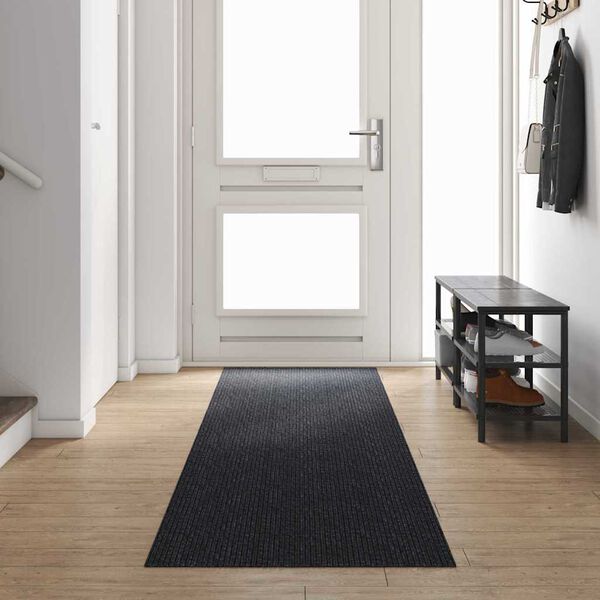 vidaXL Tapis Couloir Anthracite 80 x 400 cm tissu