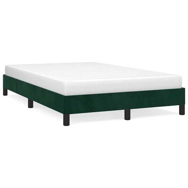 vidaXL Cadre de lit sans matelas vert fonc&eacute; 120x190 cm velours