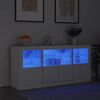 vidaXL Buffet avec lumi&egrave;res LED blanc 142,5x37x67 cm