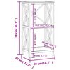 vidaXL &Eacute;tag&egrave;re &agrave; 3 niveaux 40x30x78 cm bois de ch&ecirc;ne massif