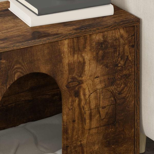 vidaXL Maison pour chat Ch&ecirc;ne fum&eacute; 51 x 30 x 52 cm Bois d'ing&eacute;nierie