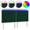 vidaXL T&ecirc;te de lit &agrave; LED Vert fonc&eacute; 180x5x118/128 cm Velours