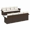 vidaXL Ensemble de canap&eacute; de jardin 9 pcs Marron polyrotin