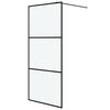 vidaXL Paroi de douche Noir 90x195 cm Verre ESG d&eacute;poli