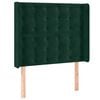 vidaXL T&ecirc;te de lit avec oreilles Vert fonc&eacute; 93x16x118/128 cm Velours