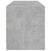 vidaXL Meuble TV avec portes en verre gris béton 102x37x42 cm