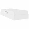 vidaXL Lit avec rangement et matelas avec matelas 2 pcs Blanc Cuir