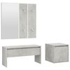 vidaXL Ensemble de meubles de couloir Gris b&eacute;ton Bois d'ing&eacute;nierie
