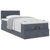 vidaXL Cadre de lit ottoman et matelas gris fonc&eacute; 90x200 cm velours