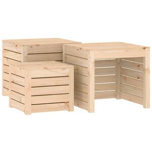 vidaXL Ensemble de bo&icirc;tes de jardin 3 pcs bois de pin massif