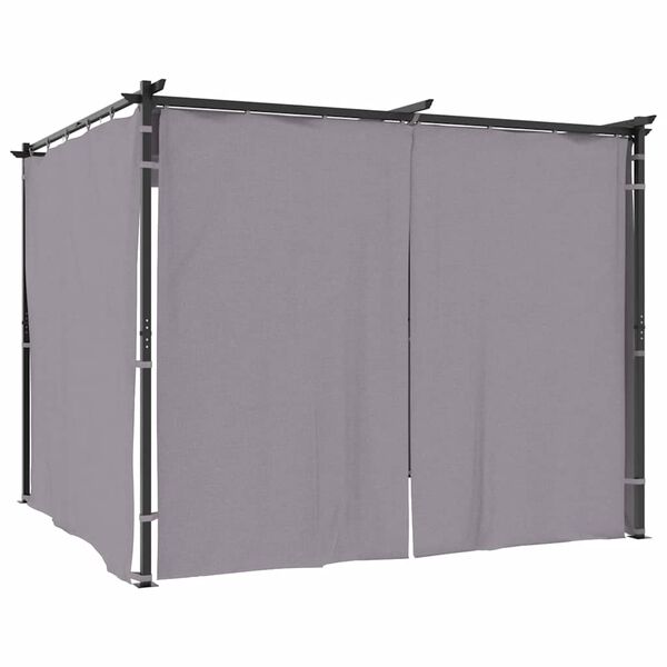 vidaXL Tonnelle avec rideaux 3x3 m Anthracite Acier