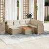 vidaXL Salon de jardin avec coussins 8 pcs beige r&eacute;sine tress&eacute;e