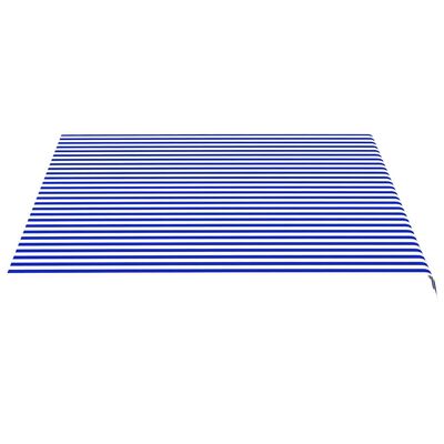 vidaXL Tissu de remplacement pour auvent Bleu et blanc 4x3,5 m