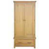 vidaXL Garde-robe avec 1 tiroir 90 x 52 x 183 cm Bois de ch&ecirc;ne massif