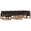 vidaXL Ensemble de canap&eacute;s d'ext&eacute;rieur 8 pcs Naturel et noir
