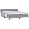 vidaXL Lit &agrave; ressorts avec matelas Gris clair 200 x 200 cm Polyester