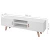 vidaXL Meuble TV MDF 150x35x48,5 cm Blanc brillant