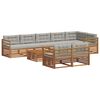 vidaXL Ensemble de canap&eacute;s d'ext&eacute;rieur 9 pcs Gris Naturel et Clair