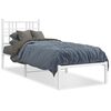 vidaXL Cadre de lit m&eacute;tal sans matelas avec t&ecirc;te de lit blanc 80x200cm