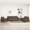 vidaXL Ensemble de canapés 3 pcs avec coussins Marron Tissu