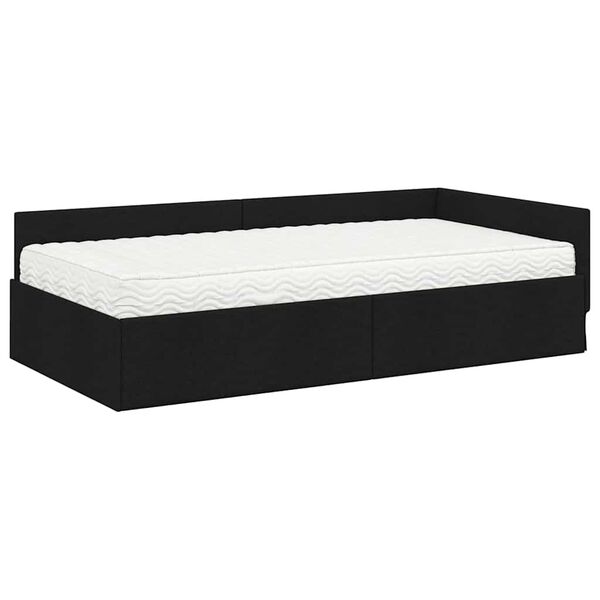 vidaXL Cadre de lit d'angle avec matelas Autre 2 pcs Vert tissu