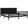 vidaXL Cadre de lit sans matelas noir 200x200 cm bois massif