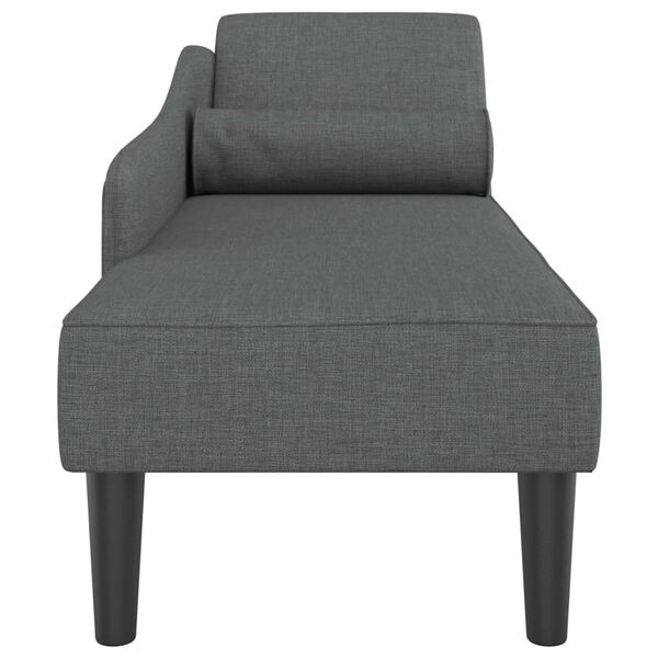vidaXL Chaise longue avec coussins gris fonc&eacute; tissu