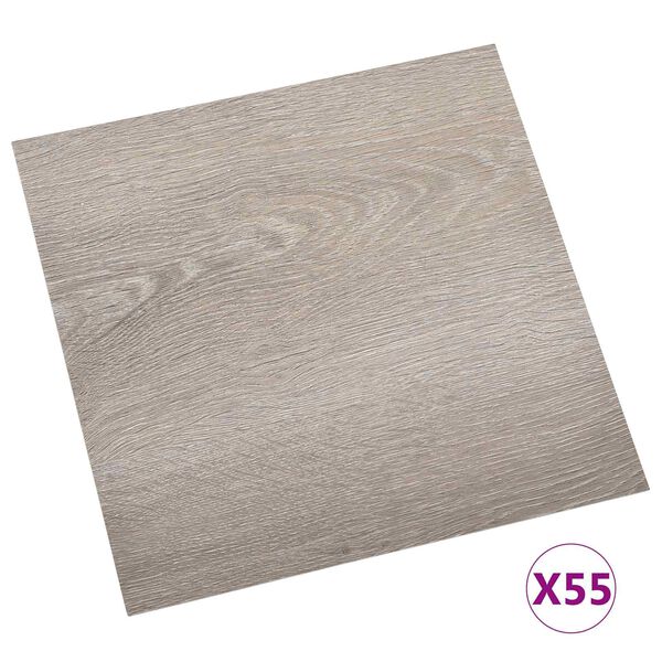 vidaXL Planches de sol 55 pcs Taupe 5,11 m&sup2; PVC