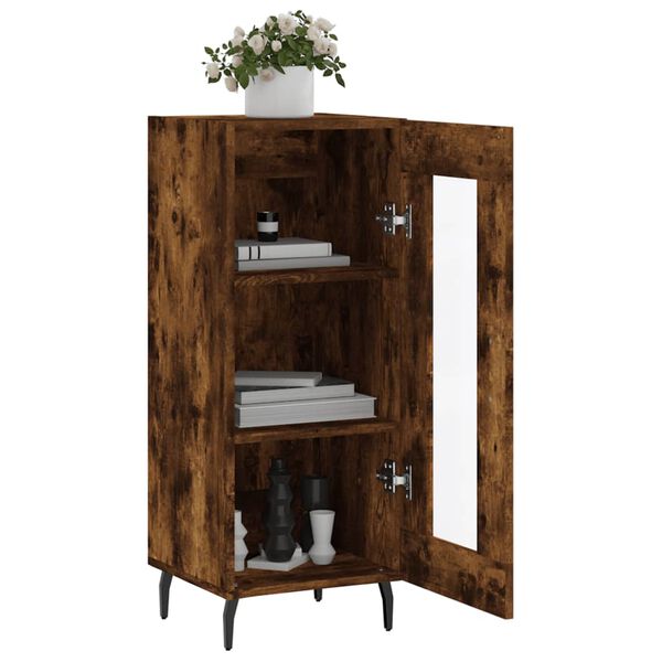 vidaXL Buffet Ch&ecirc;ne fum&eacute; 34,5x34x90 cm Bois d'ing&eacute;nierie