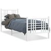 vidaXL Cadre de lit m&eacute;tal sans matelas avec pied de lit blanc 80x200cm