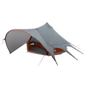 vidaXL Tente Teepee 3 personnes 3 personne Gris et orange